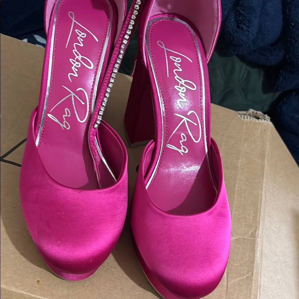 Bold Pink Satin Stiletto Heels